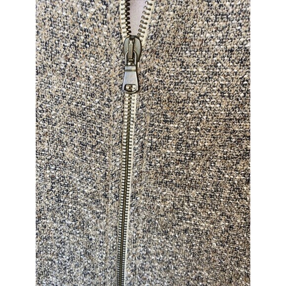 Mino Lombardi Wool Silk Tweed Womens 12 Zip Trench Jacket gorp Speckle ITALY - Picture 2 of 12